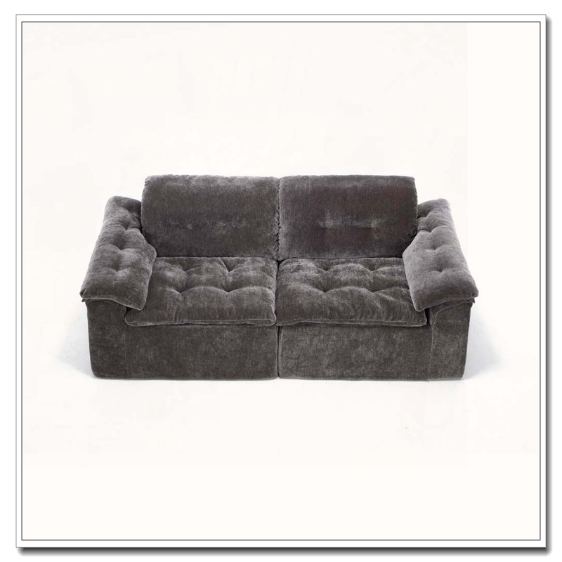 Canapé moderne en chenille LoveSeat, Gris, 2