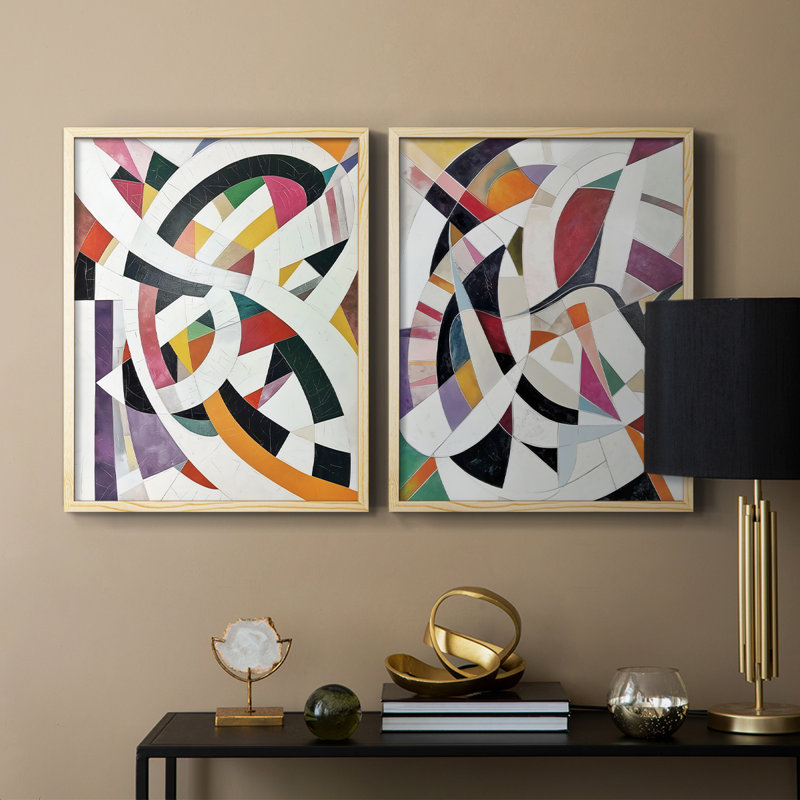 ABSTRACT Series LV III - Reproduction encadrée de qualité supérieure - prêt à être accroché - aucun clou requis - aucun clou requis