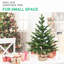 Arbre de Noël de table en polyéthylène pleine grandeur avec 230 pointes, mini arbre réaliste avec base remplie de ciment en plastique, petit décor de bureau pour la maison, le bureau, le dortoir, le vestibule