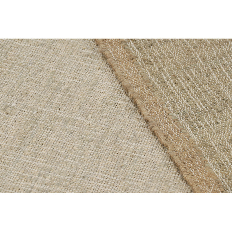Rug & Kilim’S Flatweave Rug In Beige-Brown With Green & White Geometric Patterns, Rectangle 6' x 8'