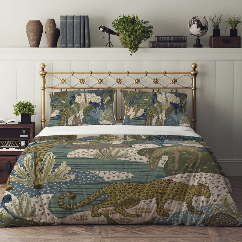 Animal Print Duvet Cover, Twin Duvet Cover + 1 Queen Sham