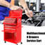 Rangement rouge pour 8 outils avec roulettes, intérieur spacieux, armoire mobile verrouillable fiable - rouge, centrale pour un rangement sécuritaire, fabrication en acier thermolaqué-16731309