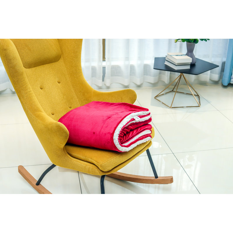 Sherpa Fleece Blanket Throw, Red, 150 x 200cm