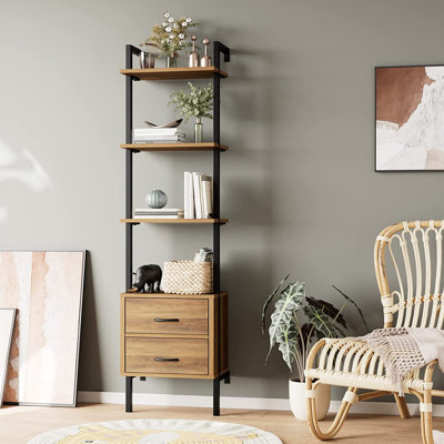 Jelks 184cm H x 48cm W Iron Ladder Bookcase