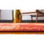 Tapis orange / beige à motif abstrait Veyo-1968478738