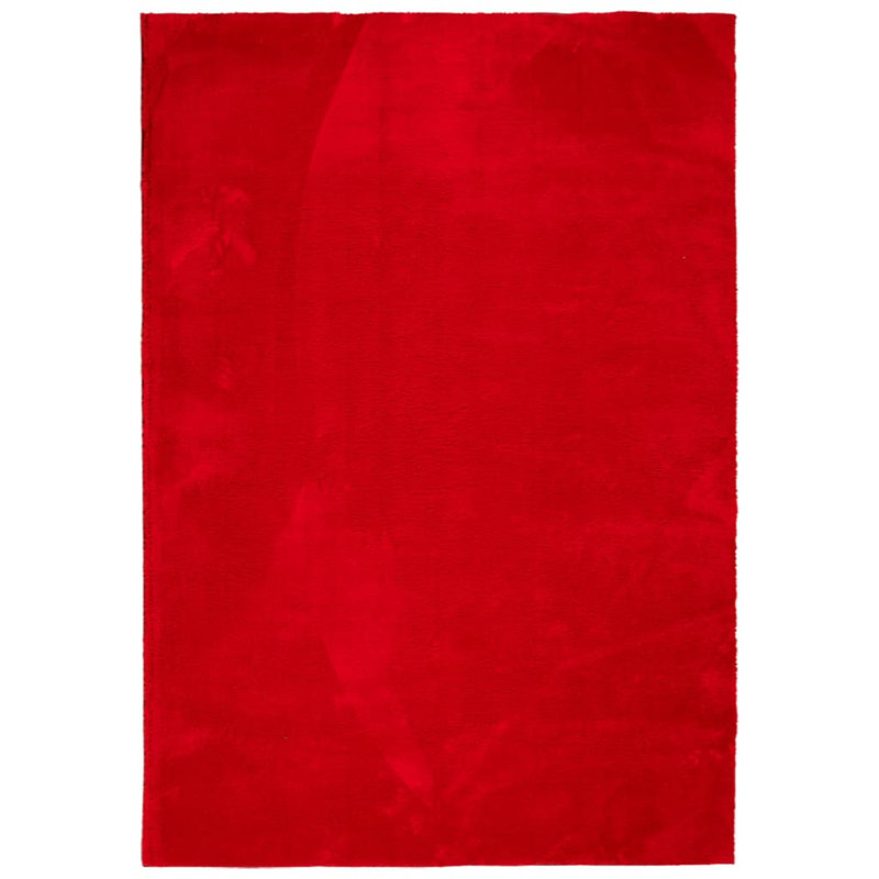 Rug "HUARTE" Short Pile Soft and Washable Red, Rectangle 140 x 200cm