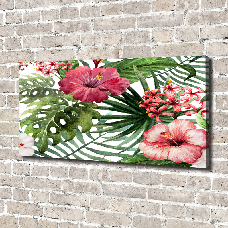 Tropical Flowers - Wrapped Canvas Print