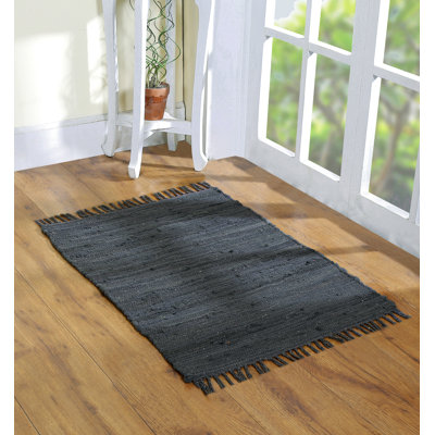 Handcrafted Cotton Rag Rug 24X36" - 2X3' Washable, Reversible, With Tassels For Living Room & Entryway