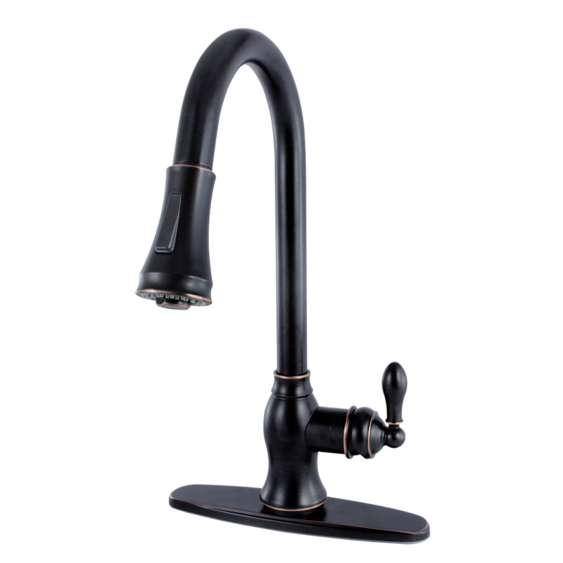 Naples Bronze Single-Handle Pull-Down Kitchen Faucet