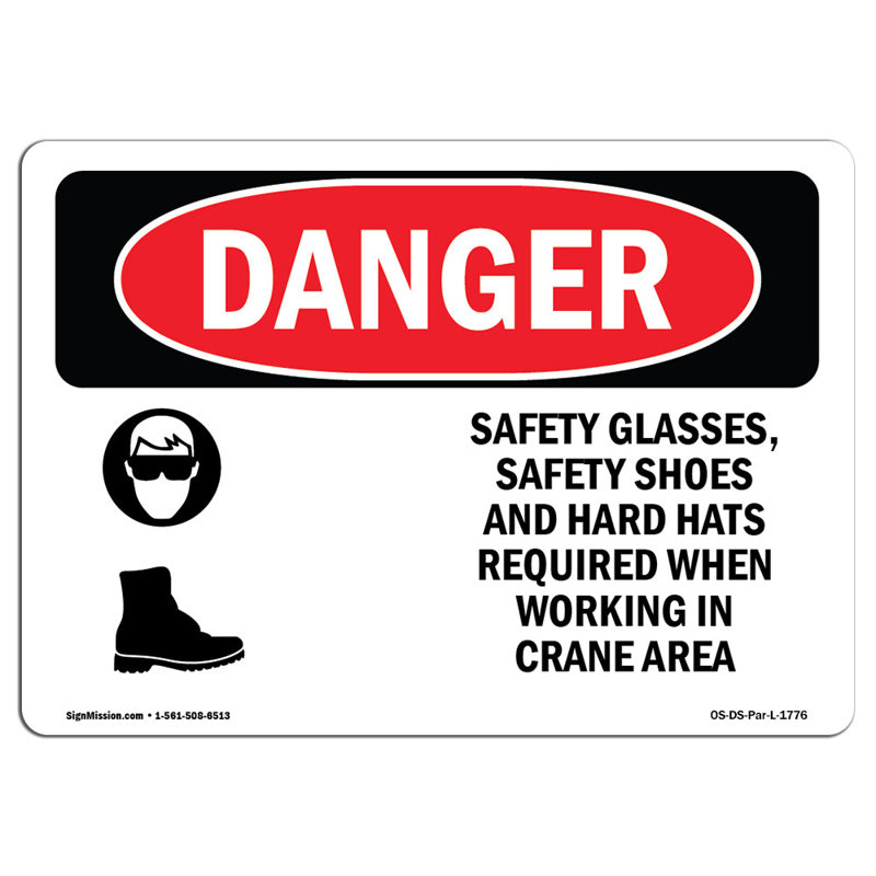 Panneau de danger OSHA, H 12 po x l 18 po x P 0,1 po
