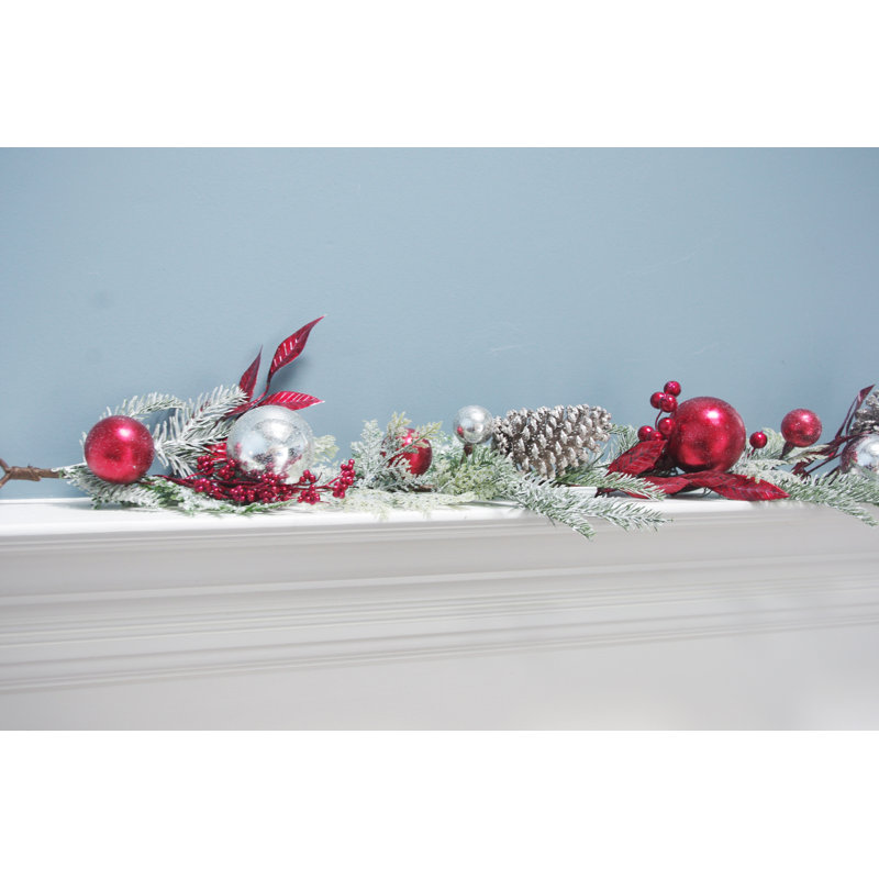72'' in. Faux Garland, Red/Silver