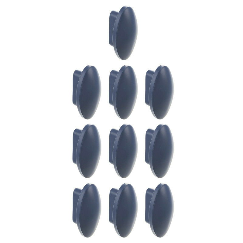 Plastic, Wood And Metal Handles & Knobs White Plastic Ovals Handle X10, Blue