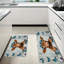 Tapis de cuisine antidérapant en veau avec couronne de fleurs, 2 pièces-377997932