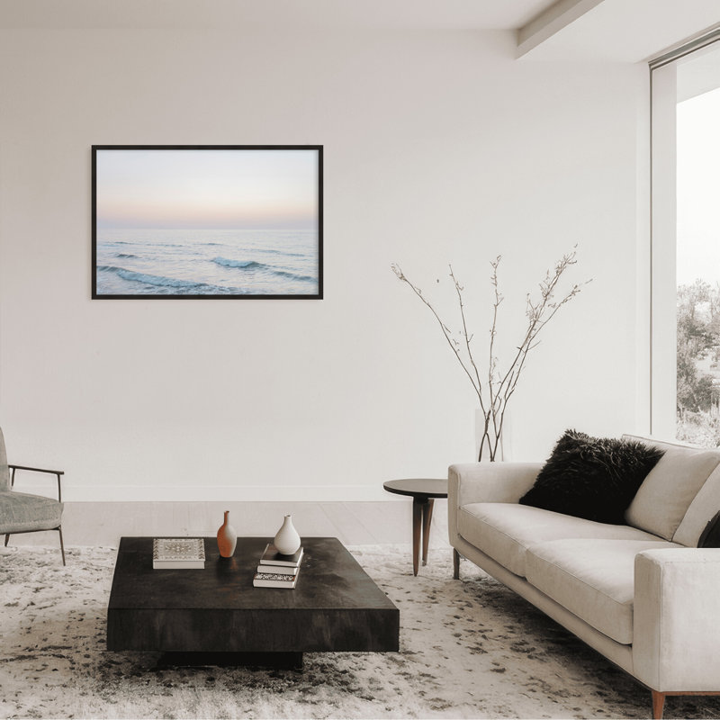 Coastal Retreat Dawn by  - Picture Frame Photograph on Paper, 32" H x 48" W x 1.125" D, Black, Framed Print