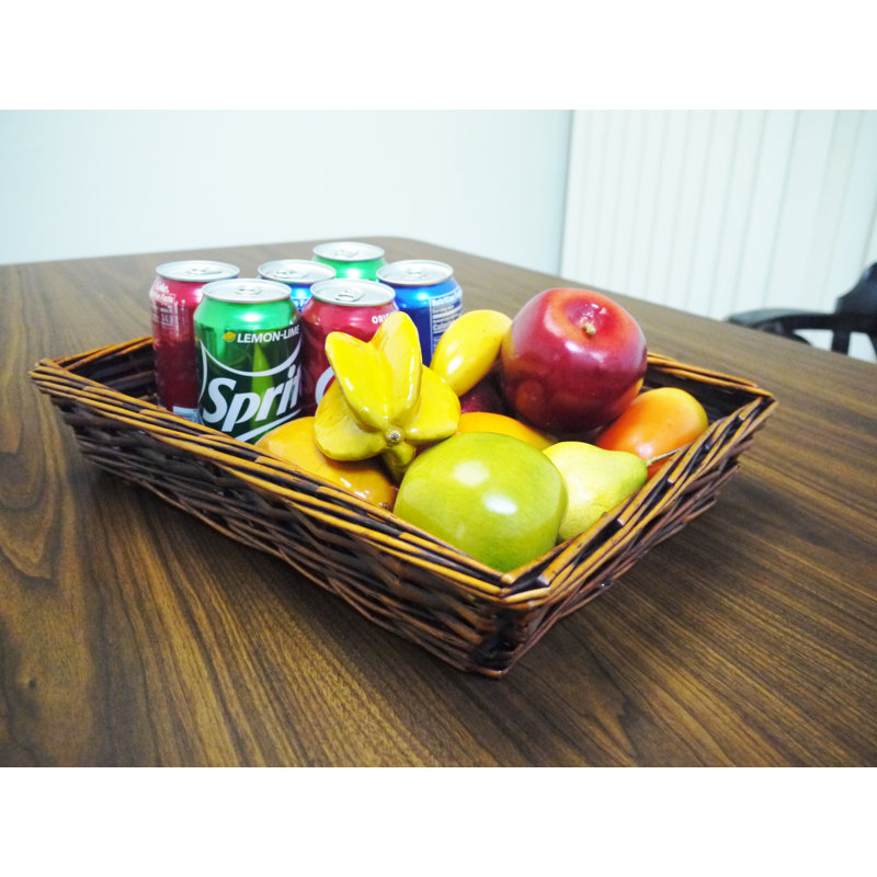Panier en saule naturel, H 4 po x l 10 po x P 14 po
