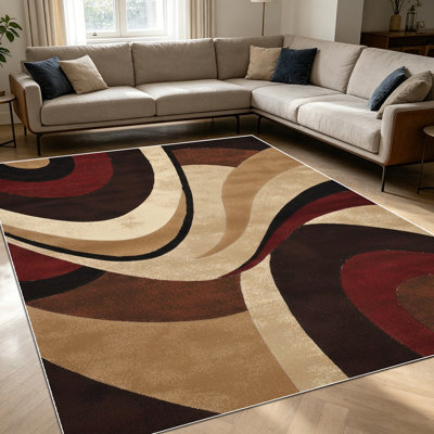 Tapis de sol à motif géométrique abstrait moderne de 1 pièce pour salon, doux et confortable, convenant à toutes les saisons, facile à entretenir et lavable à la machine, tapis de table sous la table convenant à la salle à manger, à la chambre à coucher, au vestibule, au couloir