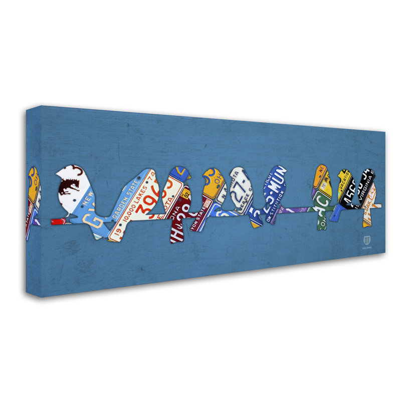 « oiseaux on a wire », impression sur toile tendue, H 10 po x l 24 po x P 2 po