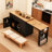 85.5" Kitchen Island with Extendable Dining Table, Kitchen Storage Table with 3 Side Open Shelves, Rolling Kitchen Island with Power Outlet, 3 Drawers, 2 Doors-1009711648