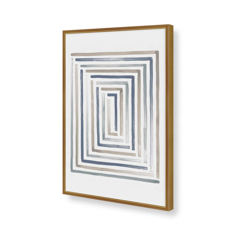 Linear Visions II, H 21,25 po x l 17,25 po, Cadre ouvert en angle, or poli