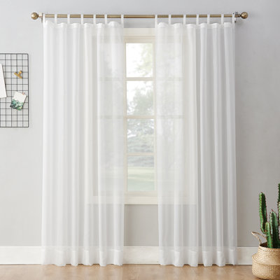 Polyester Sheer Tab Top Curtain Panel