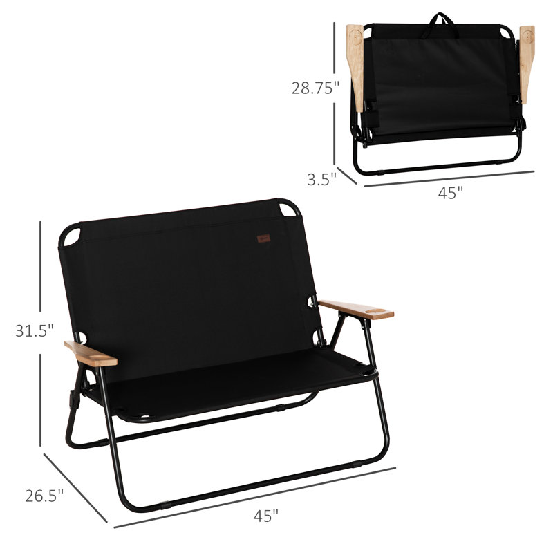 Jaiceyon Folding Camping Bench, Black