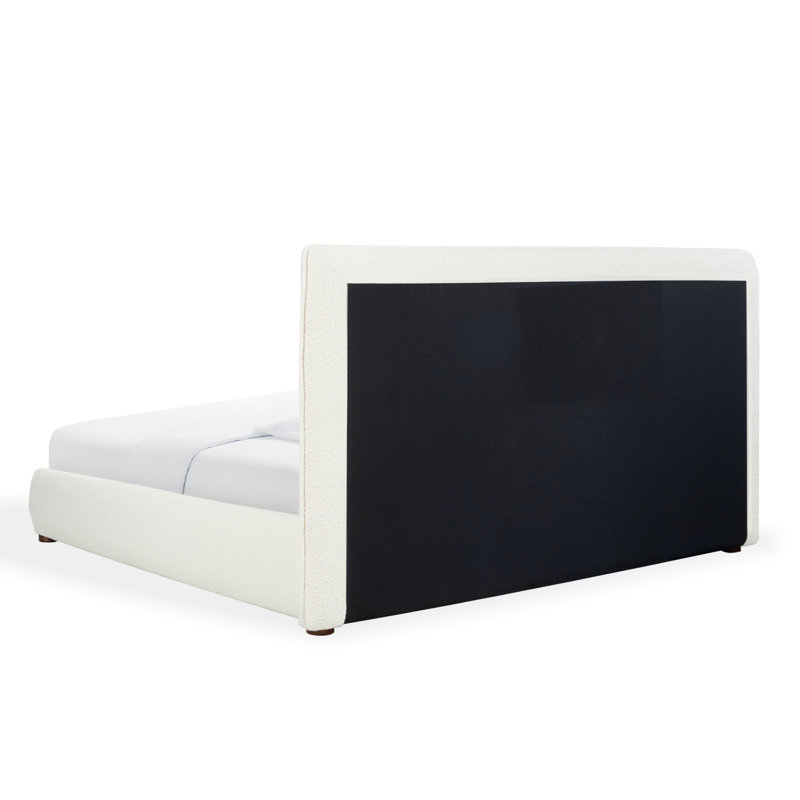 Callahan Upholstered Bed, King, Ivory Boucle