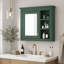 Armoire à pharmacie murale moderne pour salle de bain avec miroir et 3 tablettes ouvertes (meuble-lavabo non inclus).-1308990632