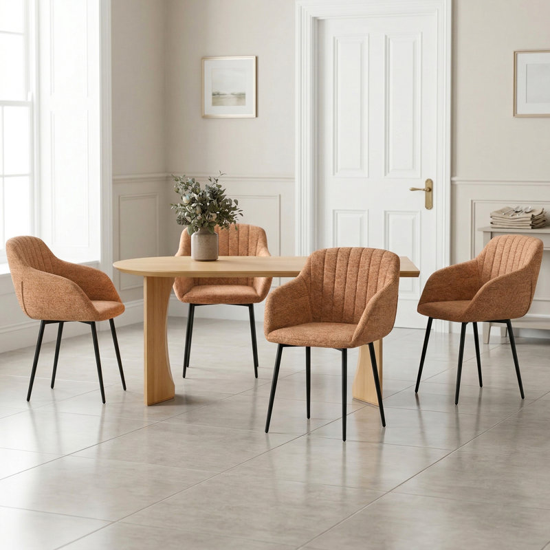 Ohio Upholstered Dining Chair, 4, Camel Chenille
