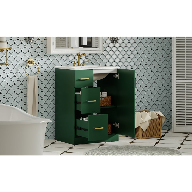 Meuble-lavabo moderne 24 "avec lavabo, Vert