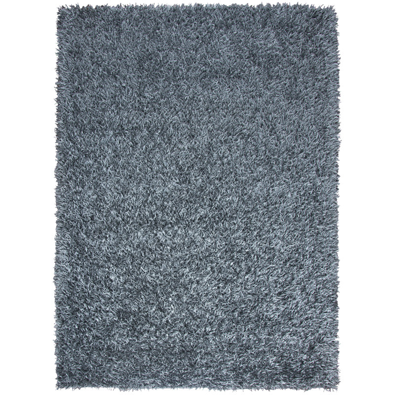 Tapis bleu touffeté à la main Georgia, Rectangle 3 pi 6 po x 5 pi 6 po