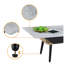 Table basse en marbre gris, 47 po, surface texturée et table en bois massif 47 po avec plateau en verre, bois cintré, pieds