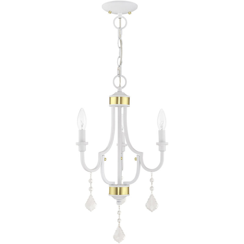 Lustre classique à 3 lumières de style bougie, Blanc