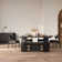 Transformer Table Extendable Round Dining Set - Table + Bench + 4 Chairs + Sideboard(Panel Storage Unit) - 2 To 10 People - Smoked Hickory