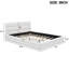 Grand lit tapissier blanc, structure en bois de pin +, sans sommier, plateforme de lit de 81 po x 61 po en blanc, construction avec tête de lit pour un meilleur sommeil, l 87,8 po x L 66 po-894116906