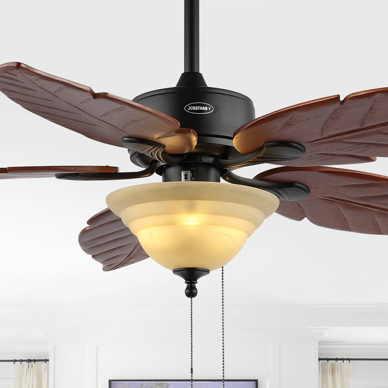 Emmabeth 52'' Ceiling Fan with Light Kit, Dark Brown