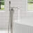 Freestanding Floor Mounted Bathroom Waterfall Tub Filler Single Handle with Hand Shower-107823703