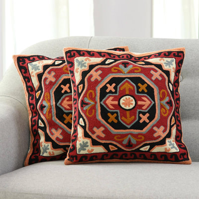 Cotton Floral 16'' Euro Pillow Cover