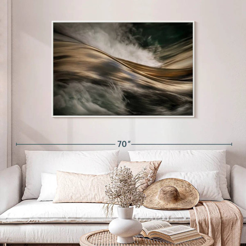 Bronze, Cadre flottant blanc, 46 po x 31 po