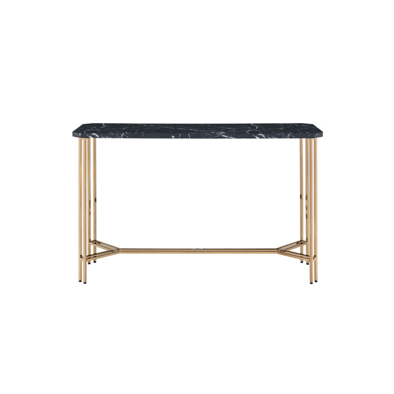 Walter - Brass Inlay Sofa Table - Brown