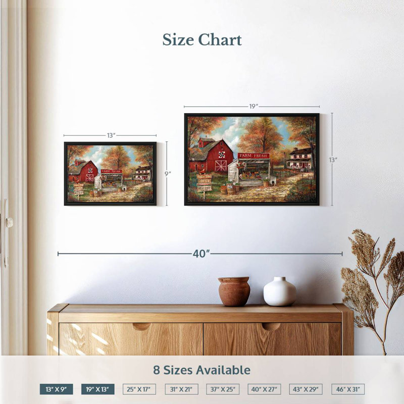 Autumn Farm Fresh, 19 po x 13 po, Cadre flottant noir