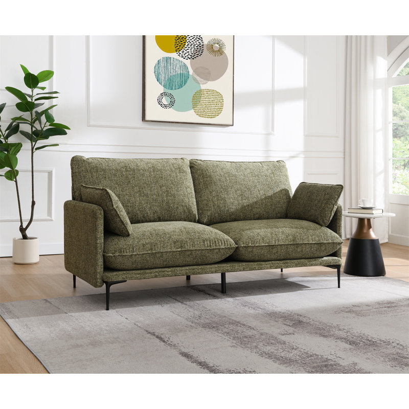 Canapé en tissu vert avec 2 coussins Dalton