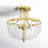 Shellman 3 - Light Crystal Dimmable Beaded Lighting Semi Flush Mount Chandeliers