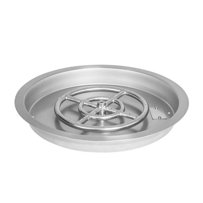 Foyer encastré rond 19 po en acier inoxydable avec brûleur de 12 po
