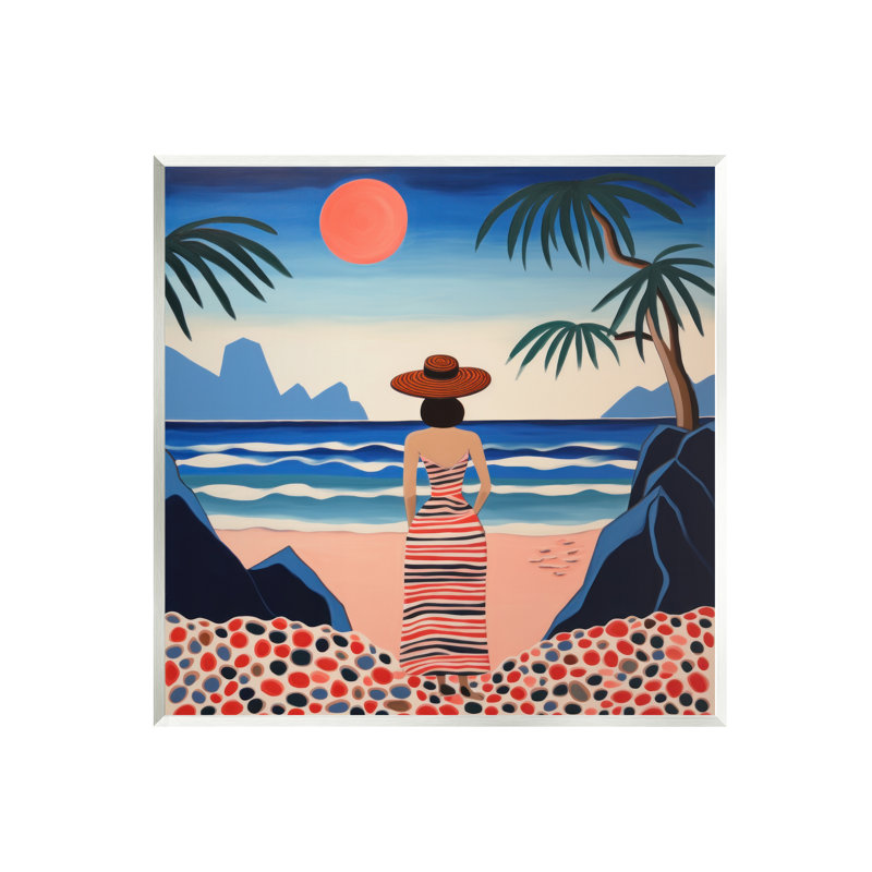 Femme à motifs sur la plage