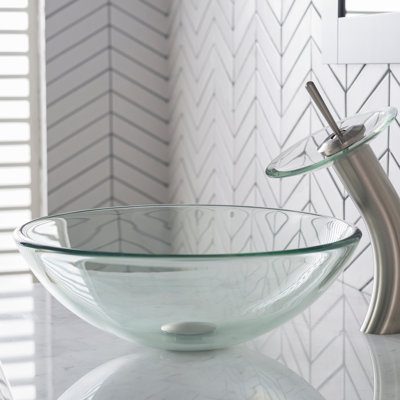 Glass Circular Vessel Bathroom Sink