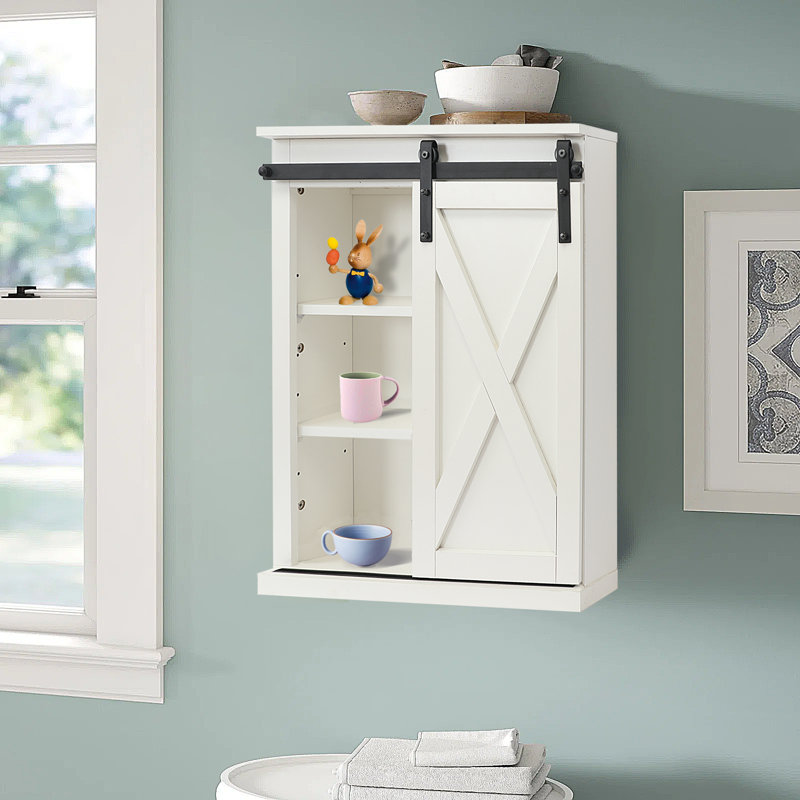 Armoire de salle de bain Nater, Blanc
