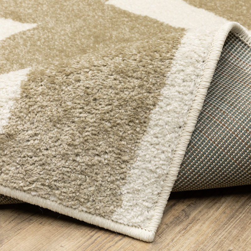 Tapis beige / ivoire Colesen, Tapis de couloir de 2 pi x 7 pi
