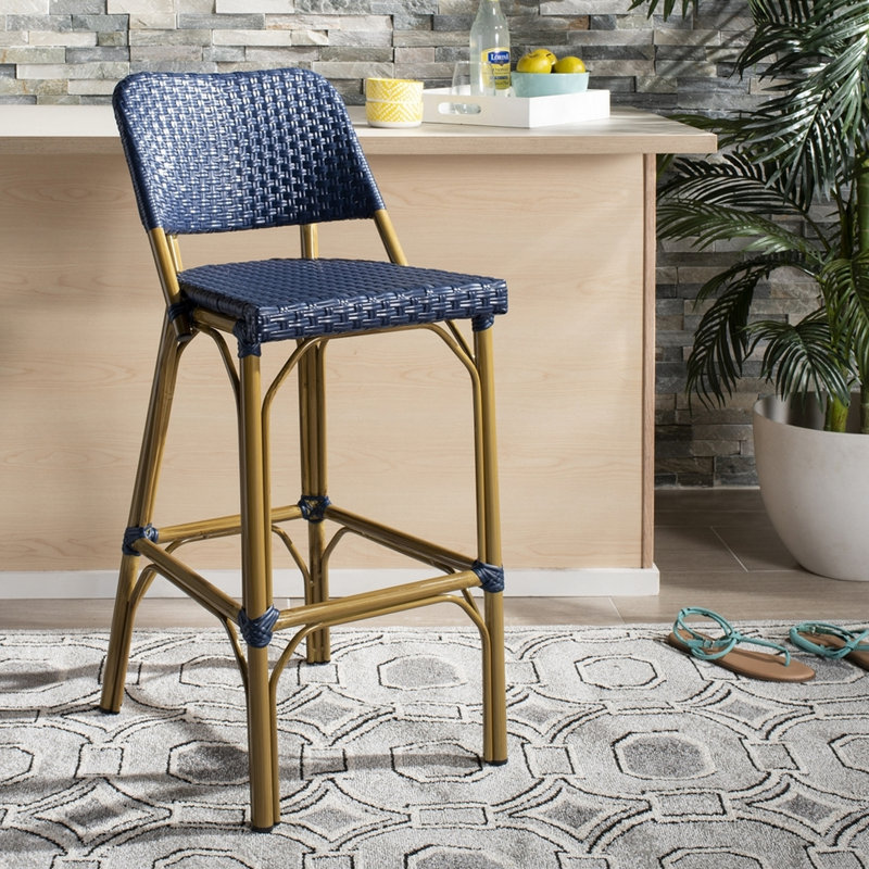 Hovis Metal Outdoor Stool, Navy