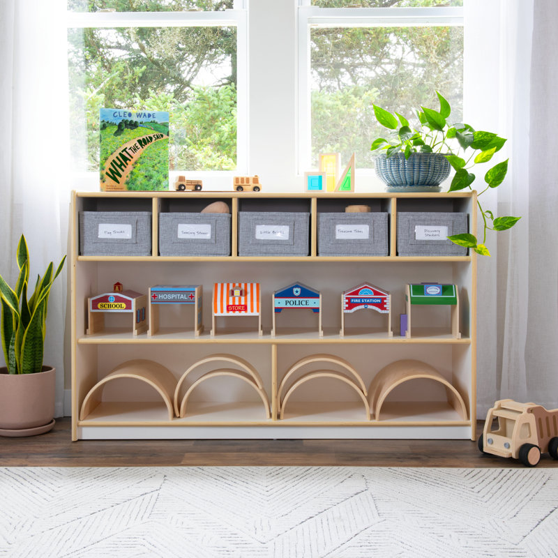 EdQ Essentials Shelves & 5 Bin Storage Unit, White