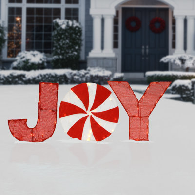 18" Pre-Lit JOY Decoration